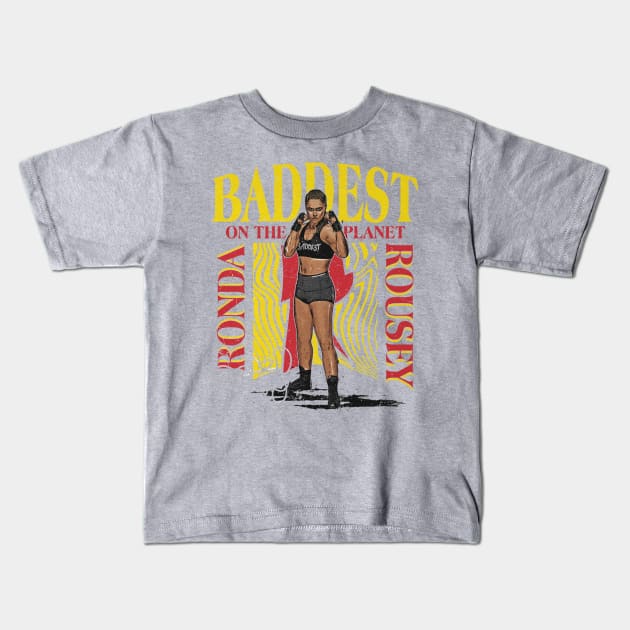 Ronda Rousey Baddest On The Planet Kids T-Shirt by MunMun_Design